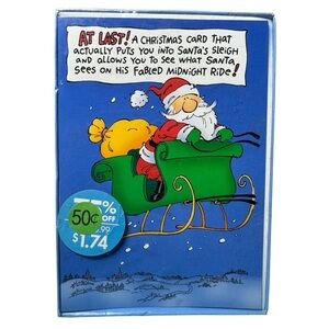 Vintage Party City Humor Christmas Cards Set